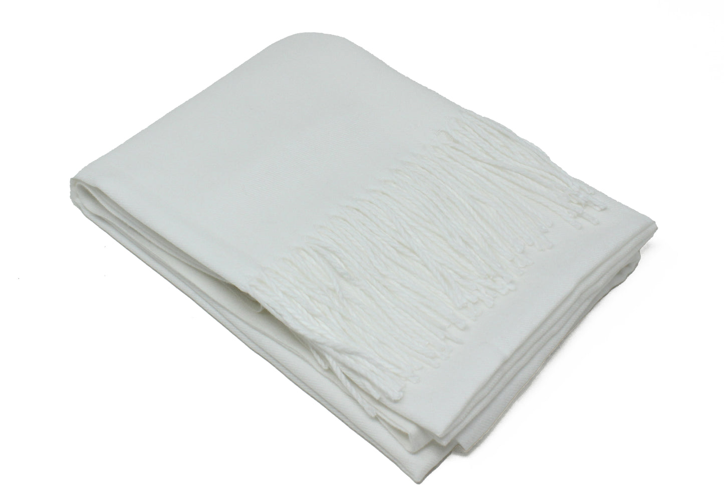 soft cashmere touch pashmina scarf in white