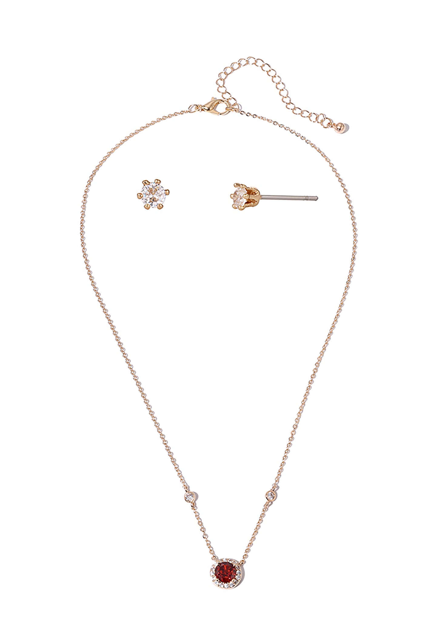 gold necklace and earring set