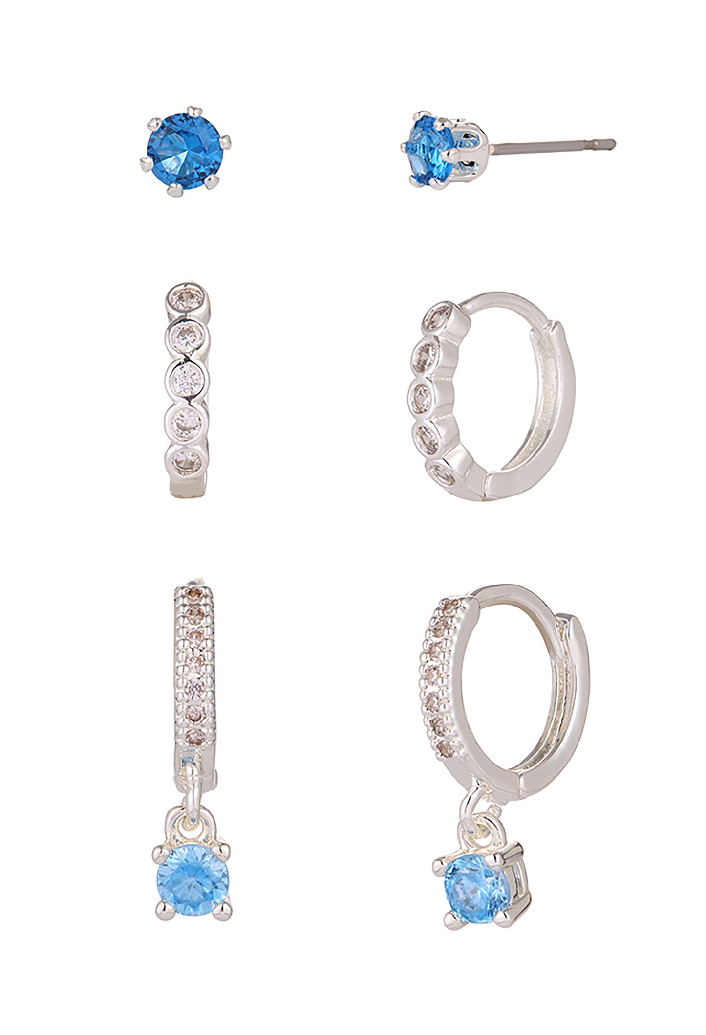 Blue Diamante Multi Set Earrings