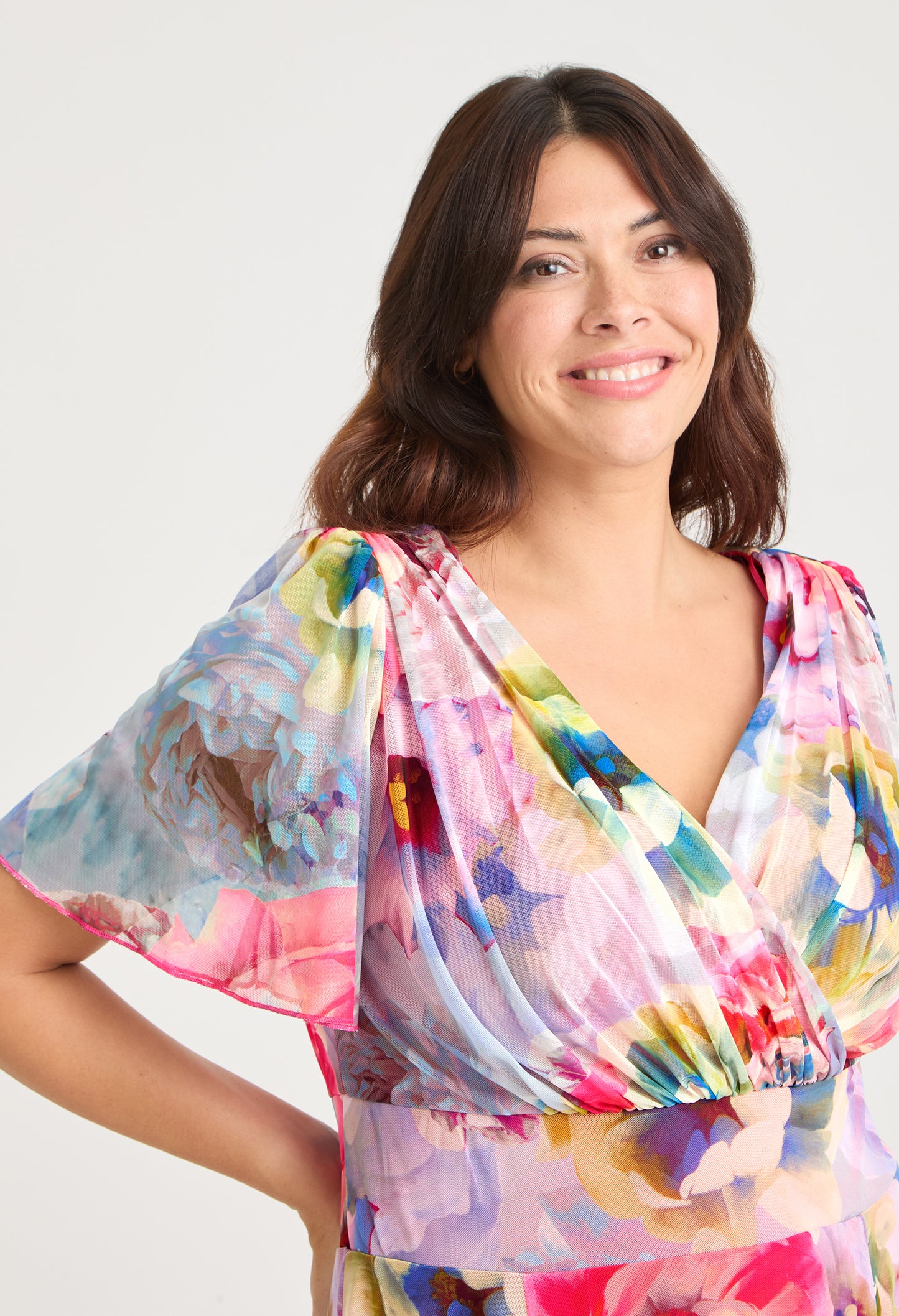 Isabelle Curve+ Float Sleeve Maxi Dress