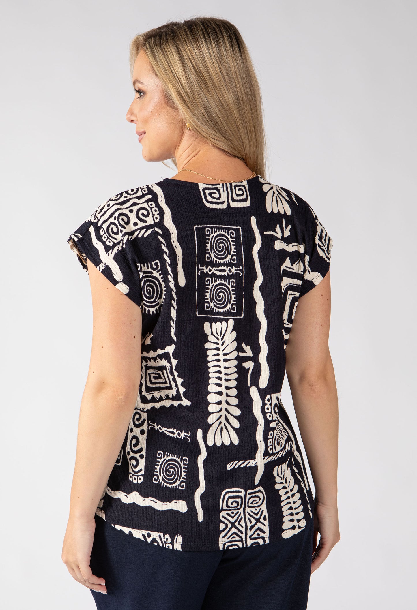 Tidore Abstract Print Top