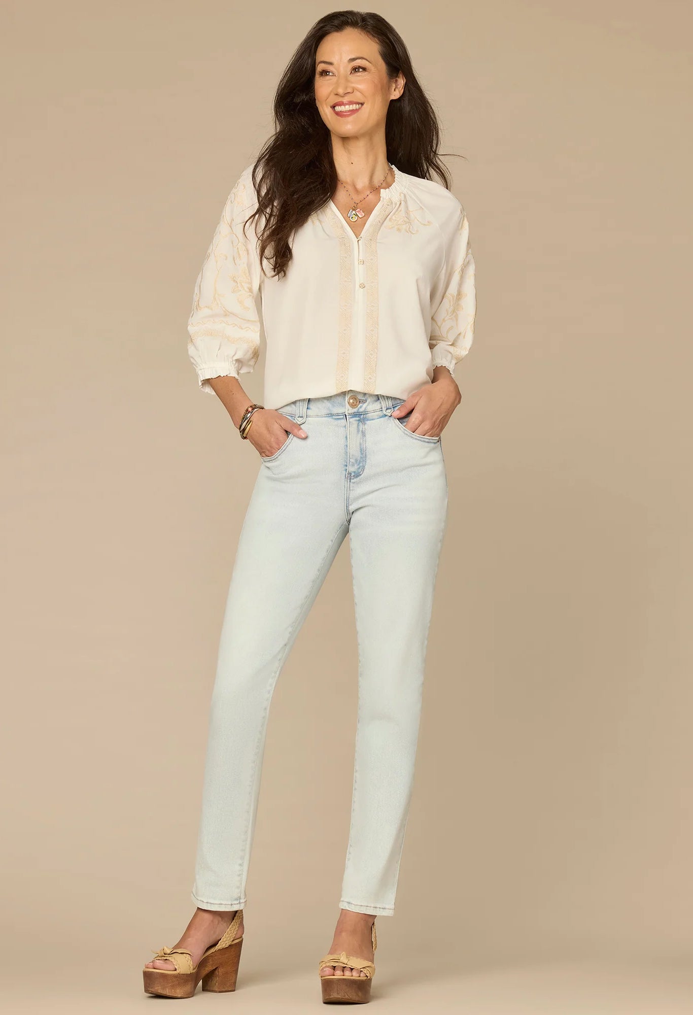 Blouson Sleeve Woven Top