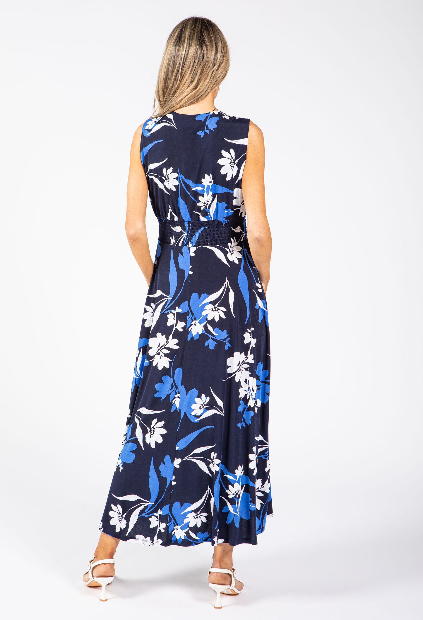 Sleeveless Floral Wrap Dress