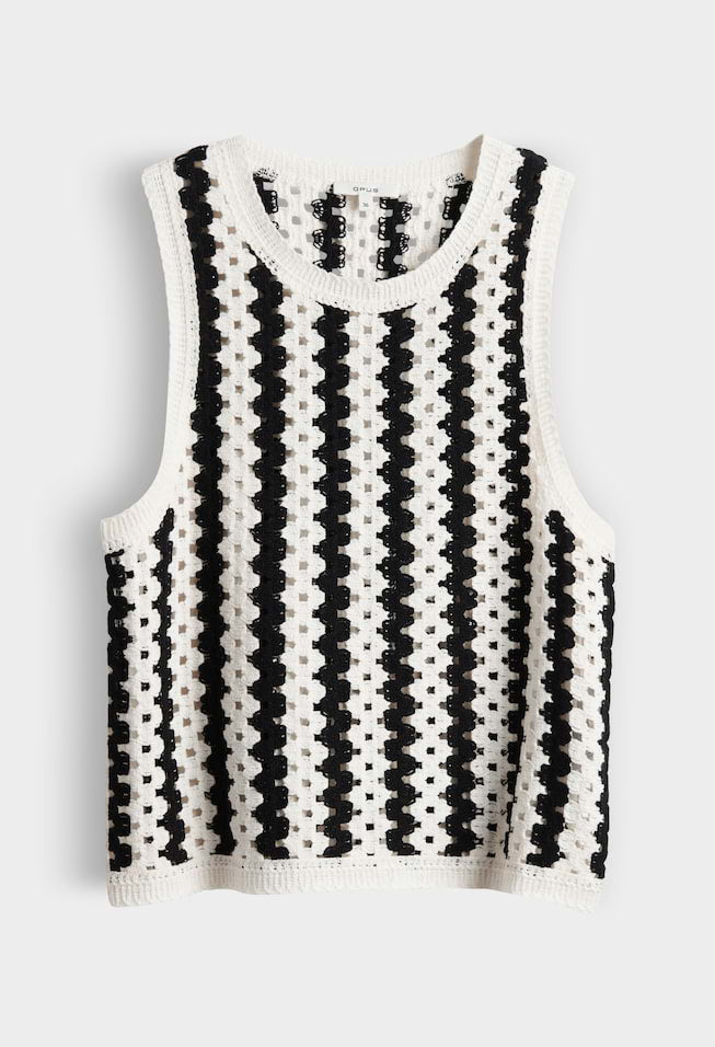 Ifama Sleeveless Crochet Knit Top