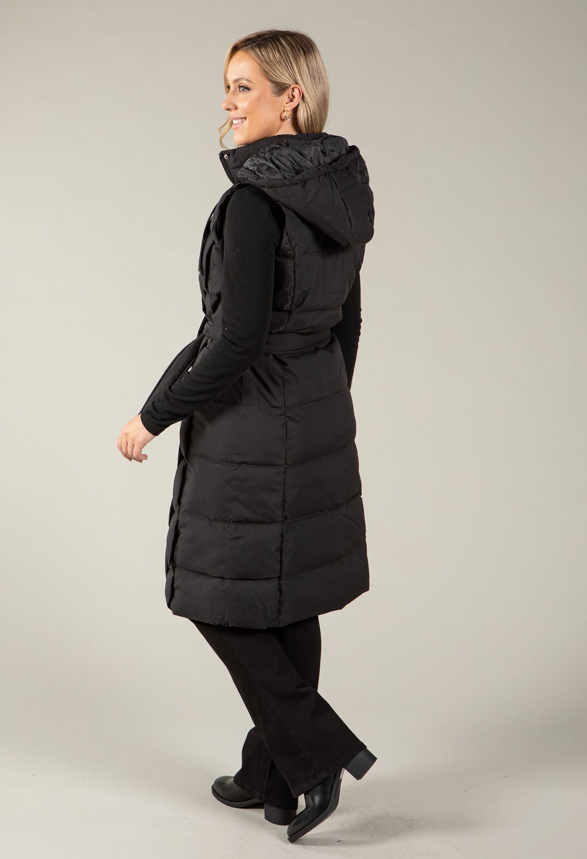 Sleeveless Coat With Detachable Hood