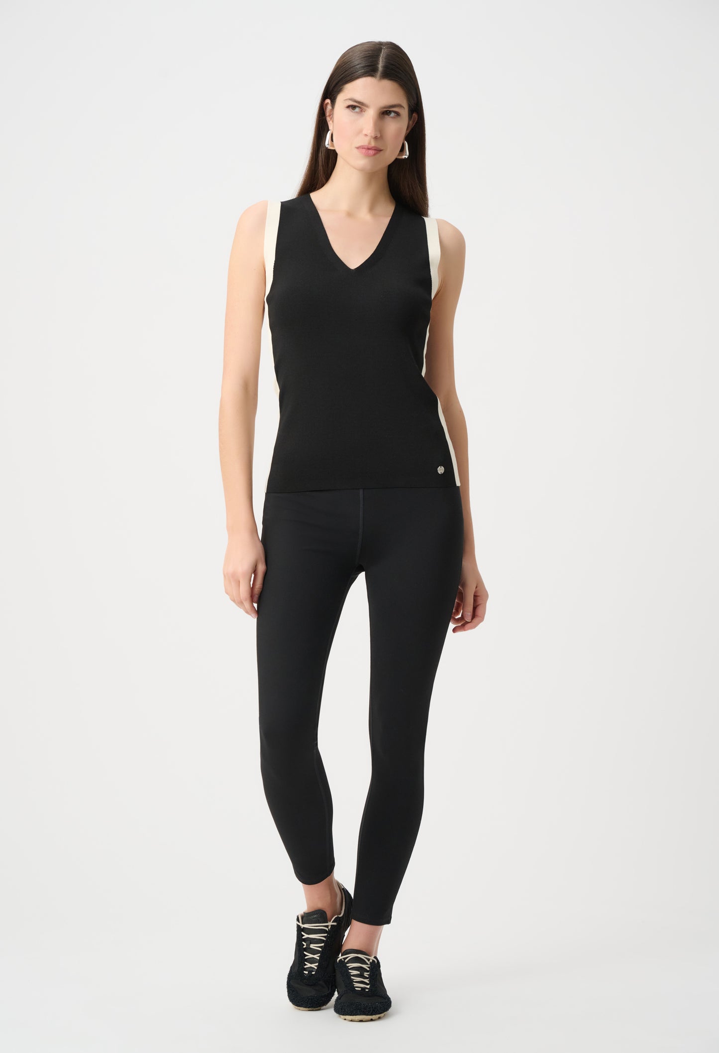 Colour-block V-neck Top