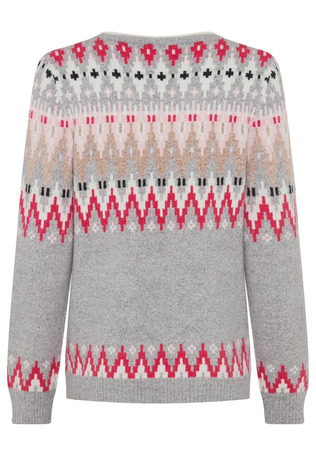 Geometric Pattern Jumper In Henny Fit Light Grey