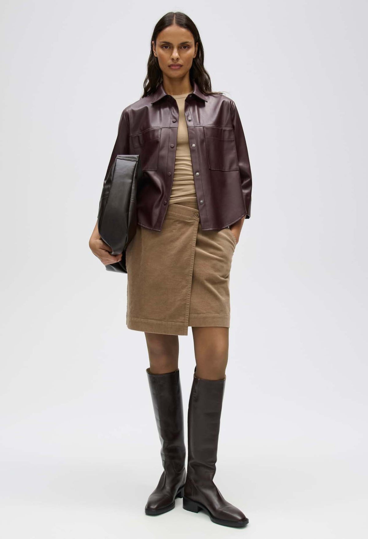 Feleda Faux leather blouse