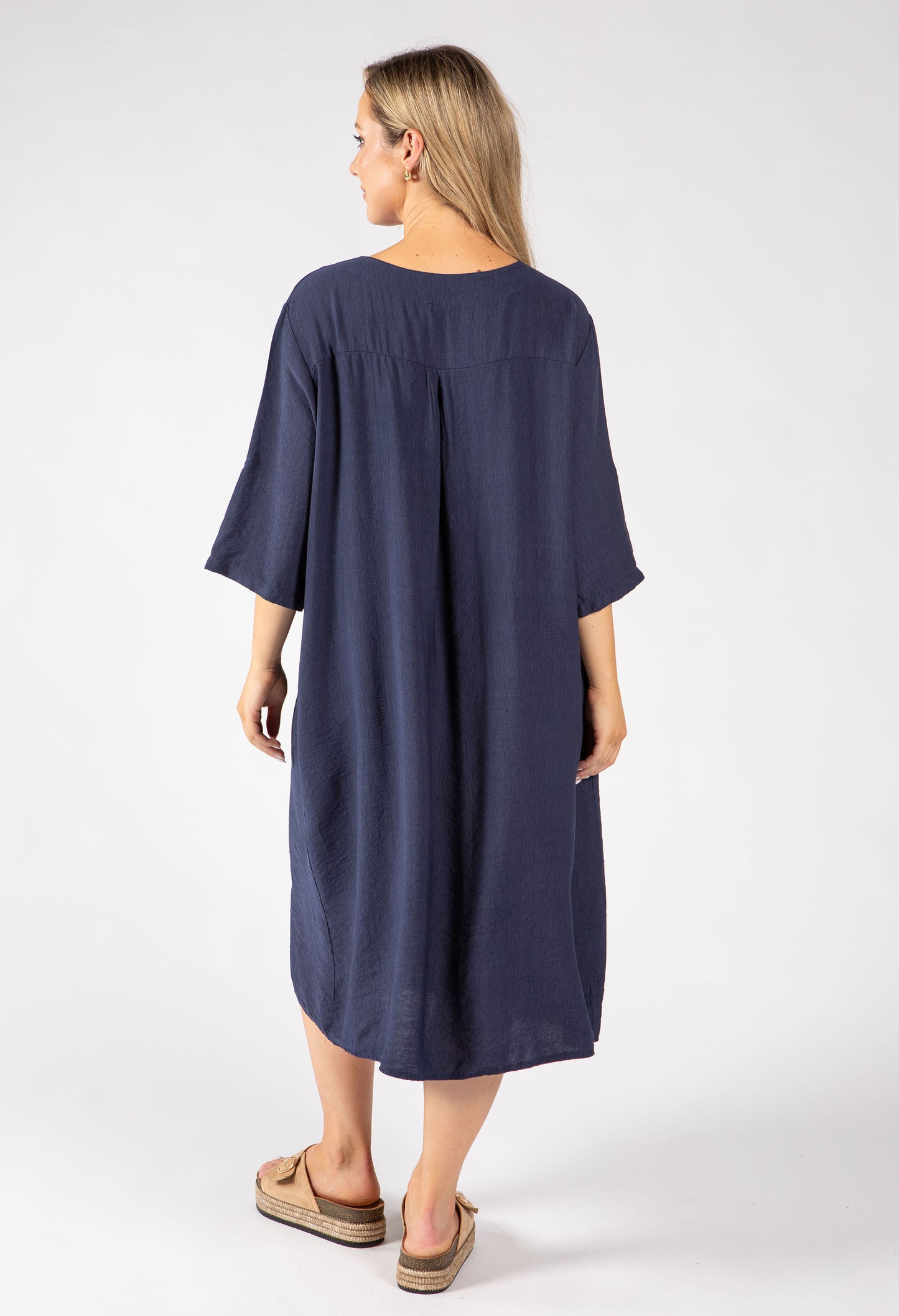Linen Look Relaxed Dress