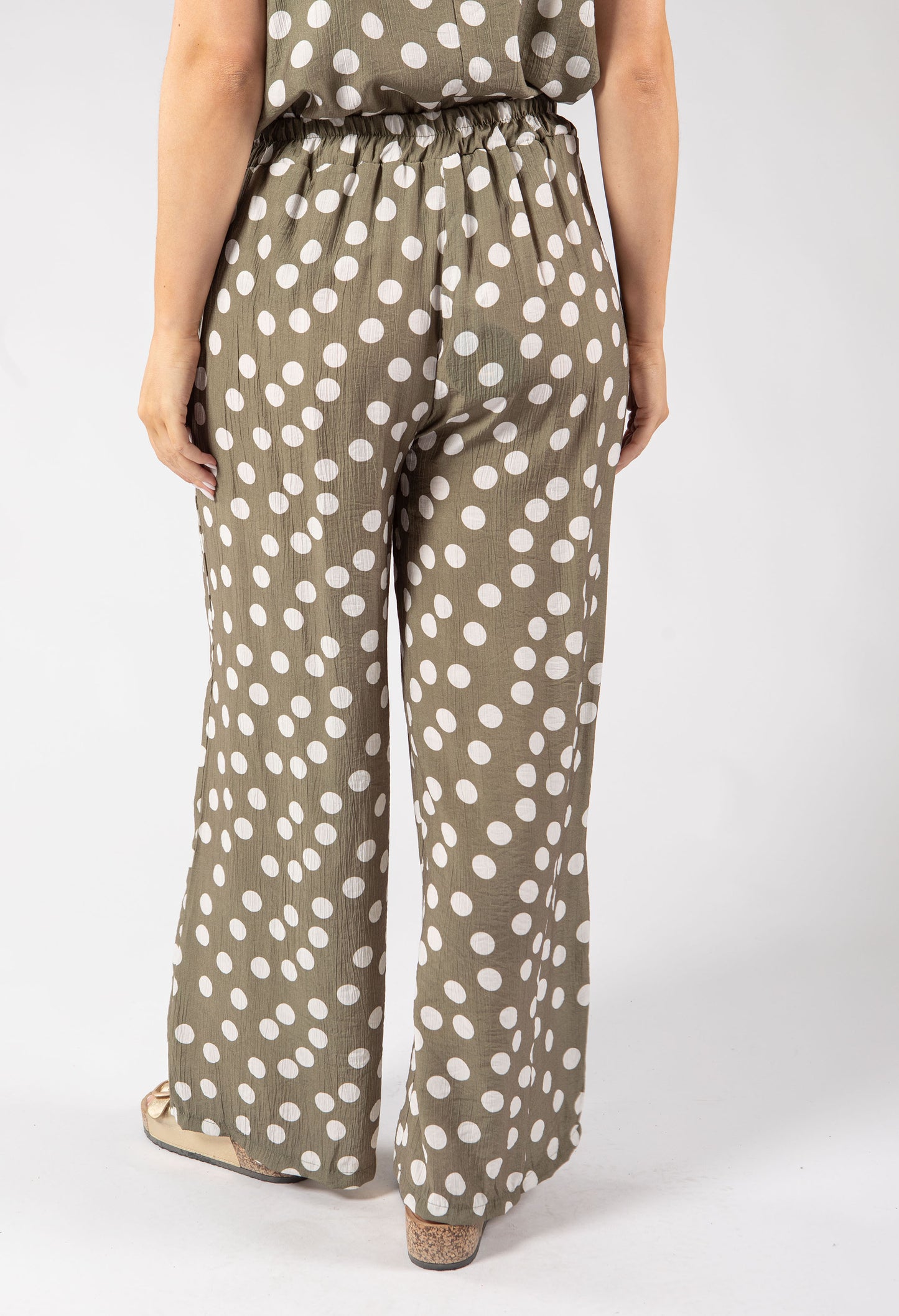 Wide Leg Polka Dot Trousers