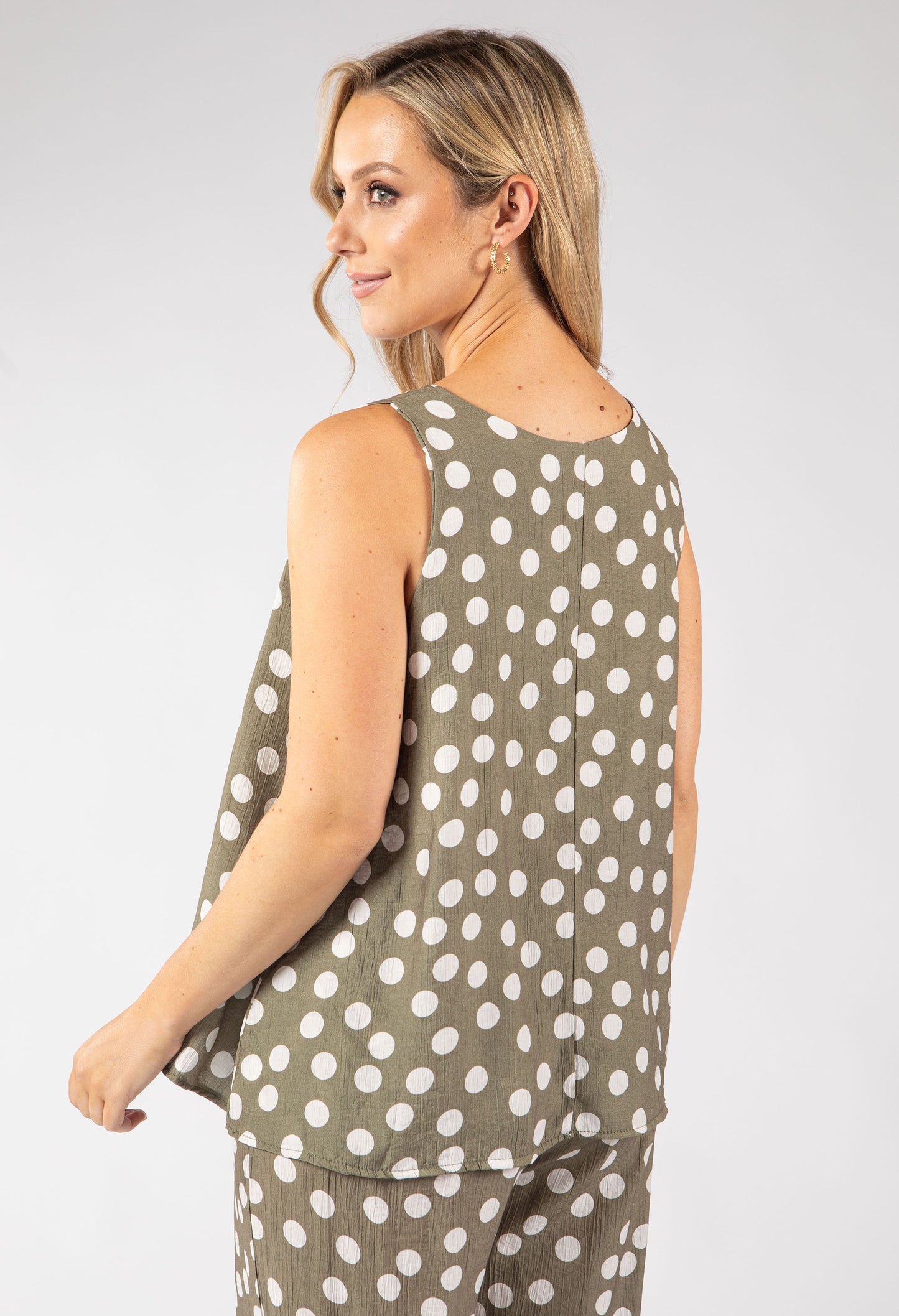 Sleeveless Polka Dot Top