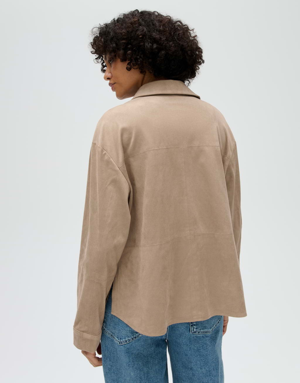 Filara Loose Fit Faux Suede Blouse