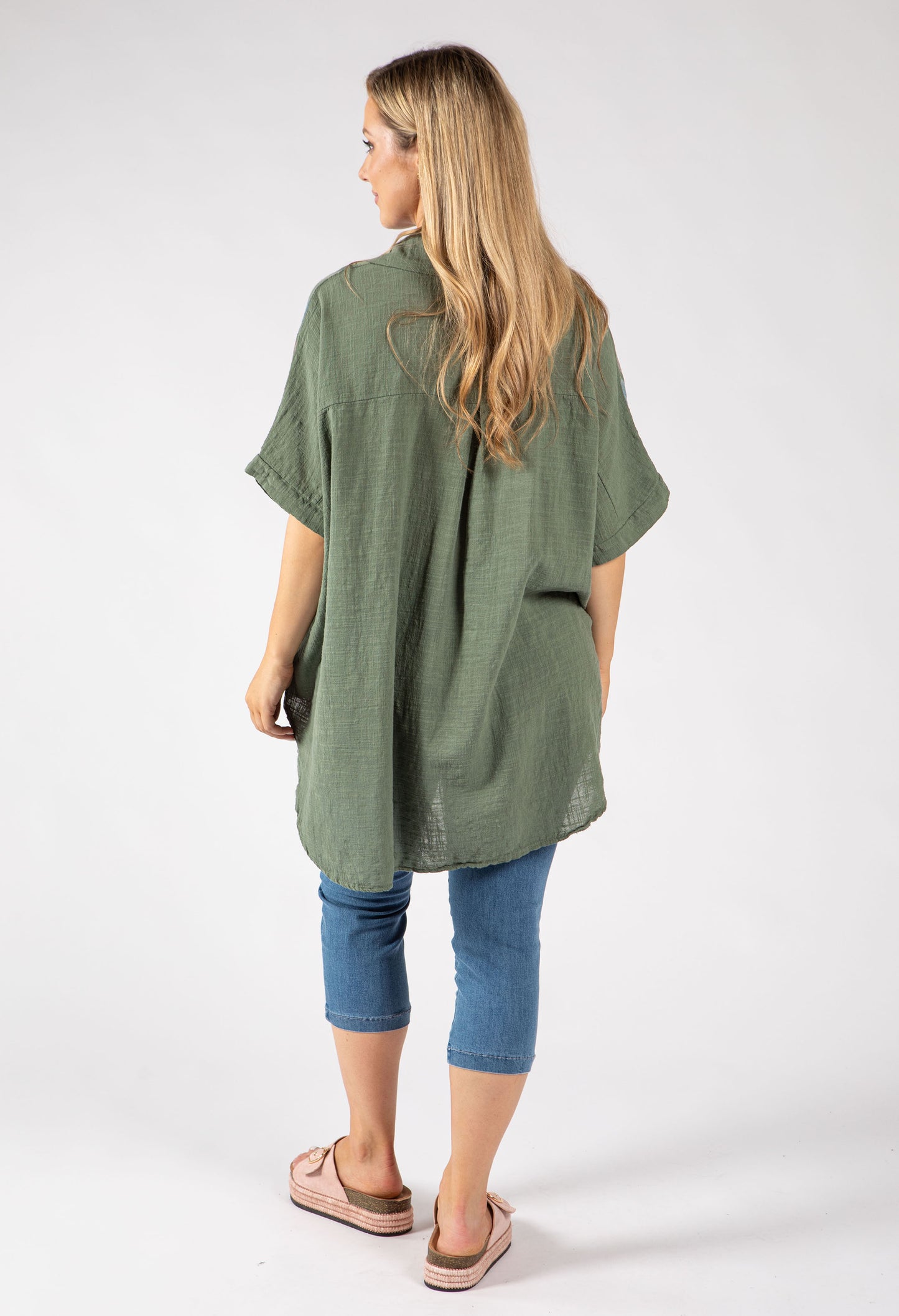 Floral Linen Look Blouse