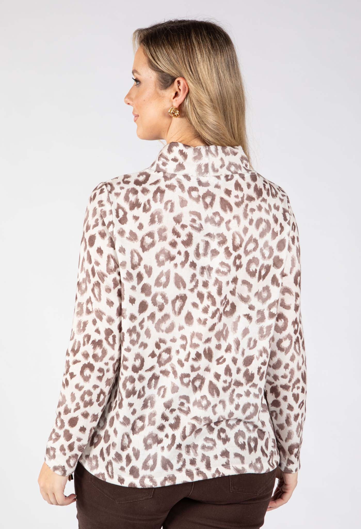 Onara Leopard Print Knit Top