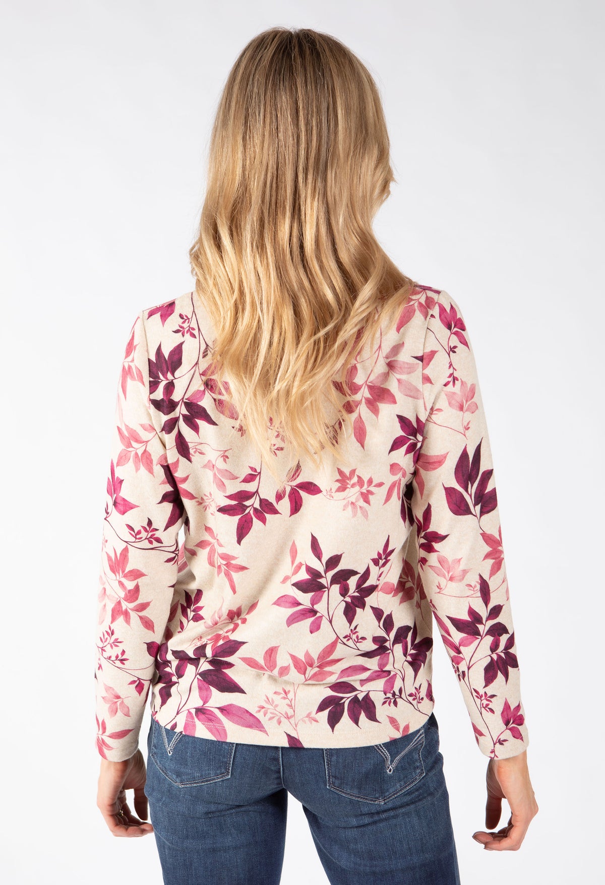 Diamante Leaf Print Top