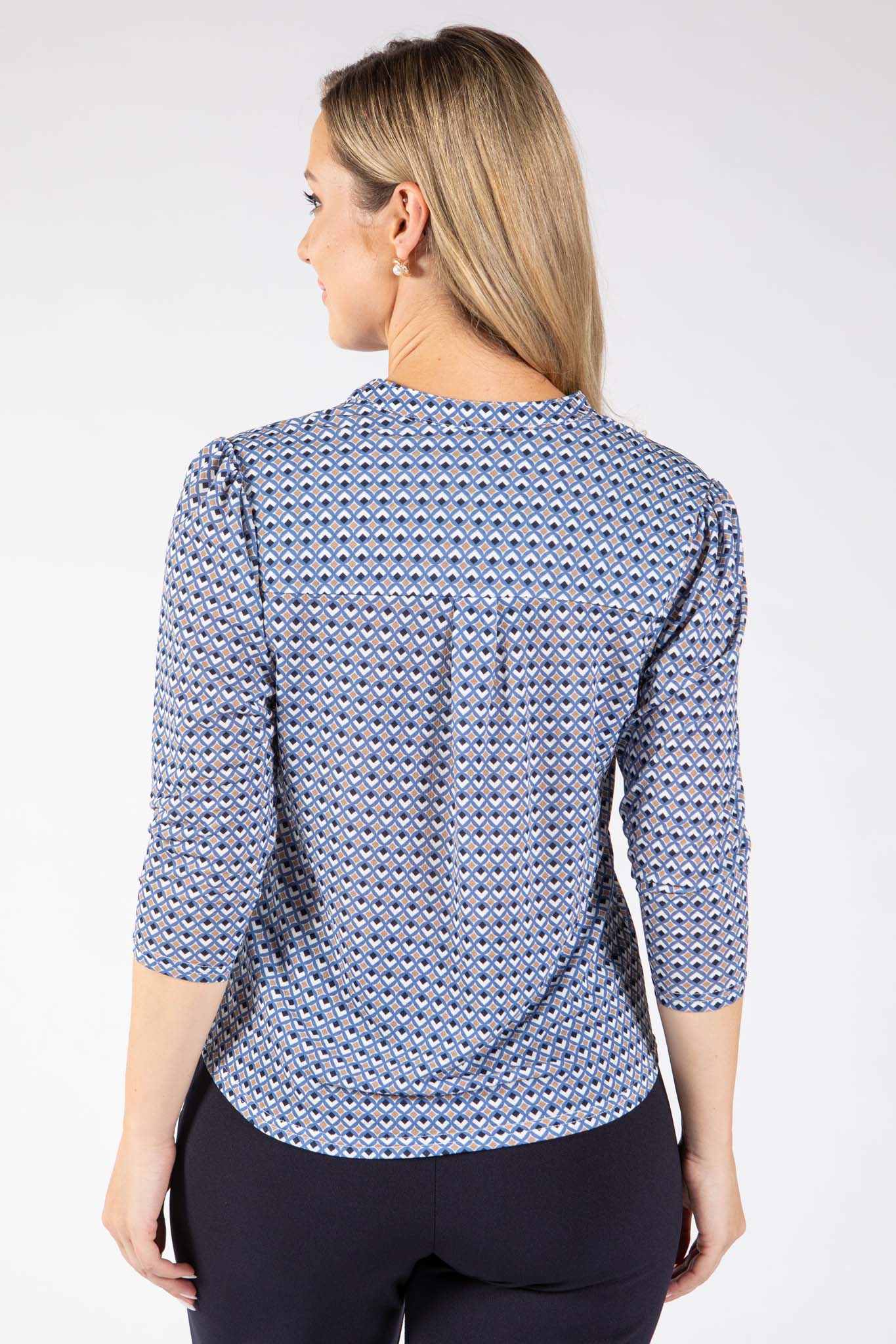 Tara Geometric Print Top