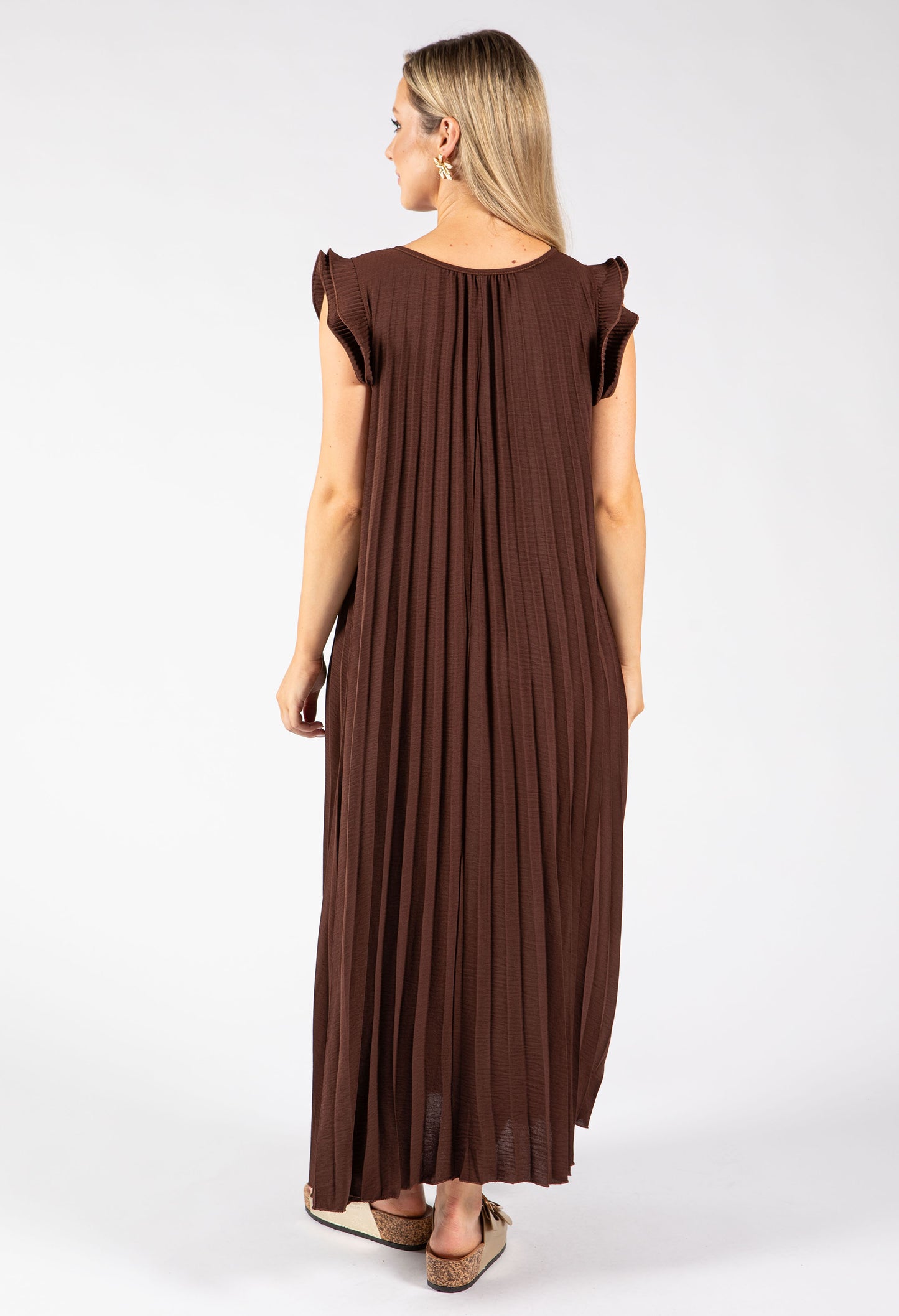 Plisse Pleated Pop Over Dress
