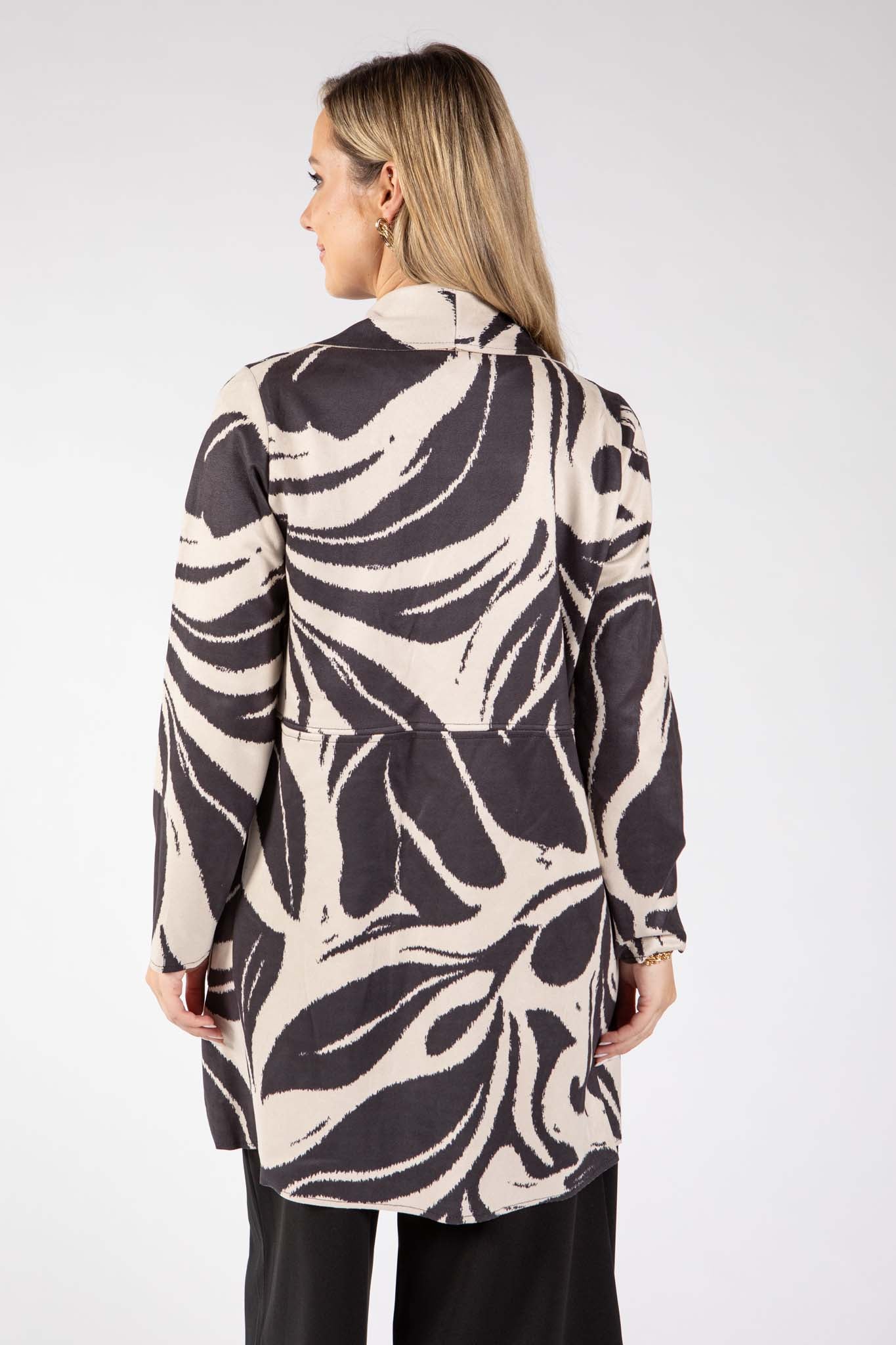 Zebra Print Longline Jacket