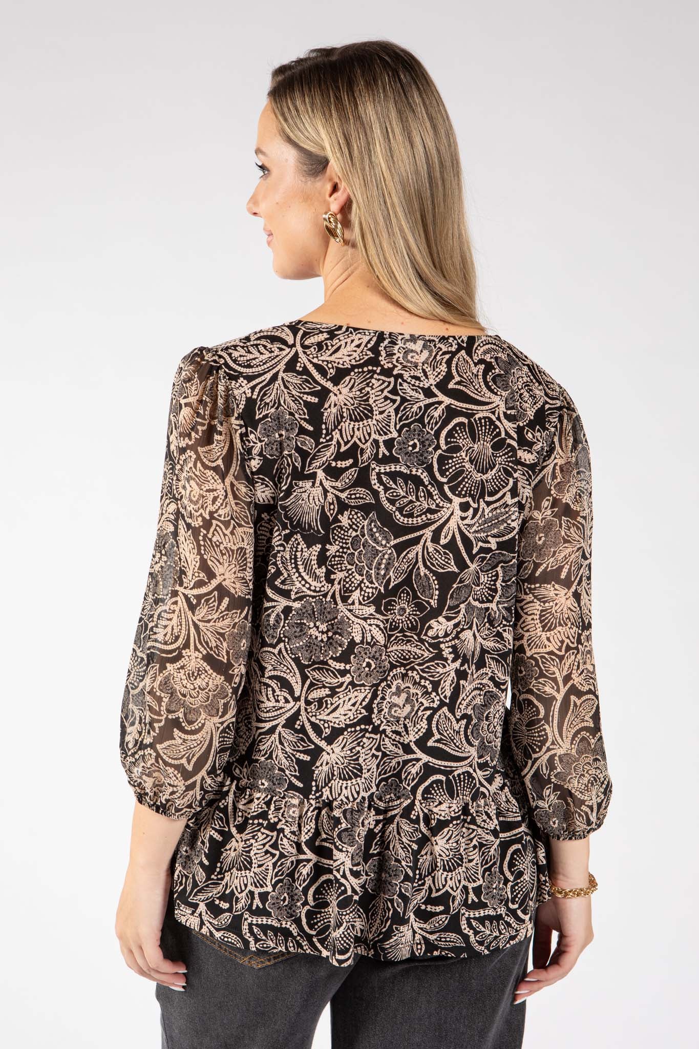 Bow Detail Floral Blouse