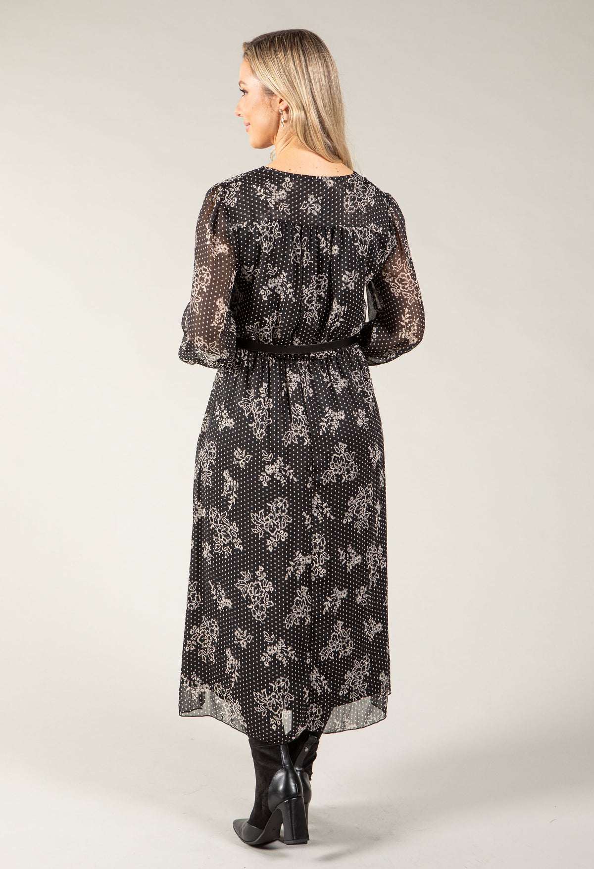 Riade Foil Detail Midi Dress