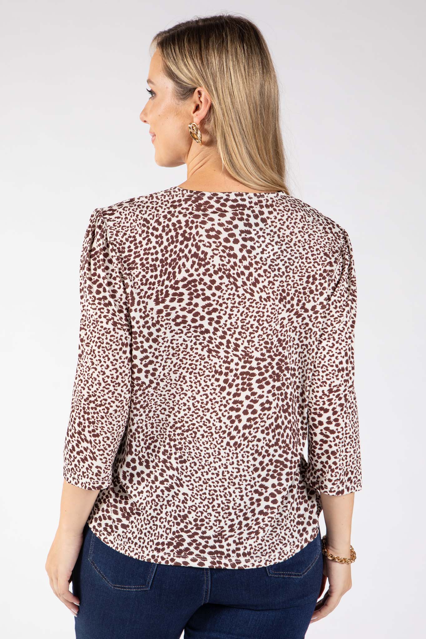 Gold Button Detail Leopard Top