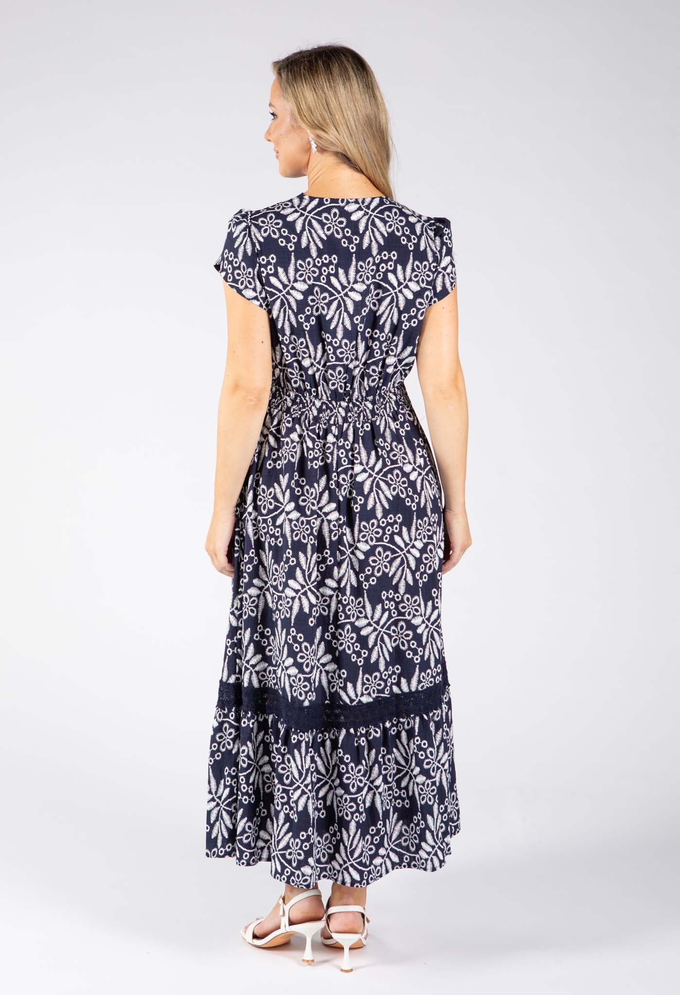Leaf Print Midi Dress