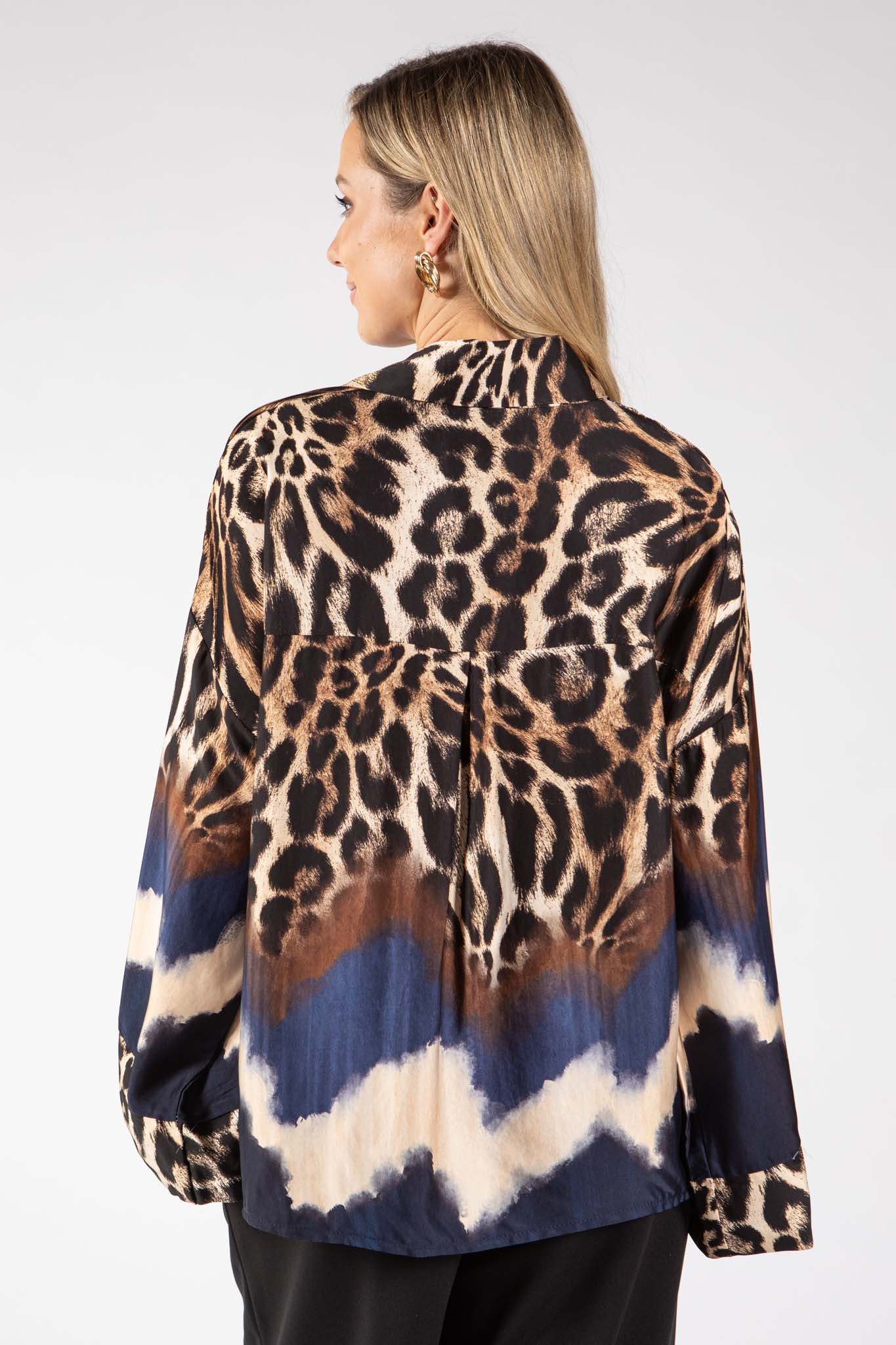 Leopard Print Satin Blouse