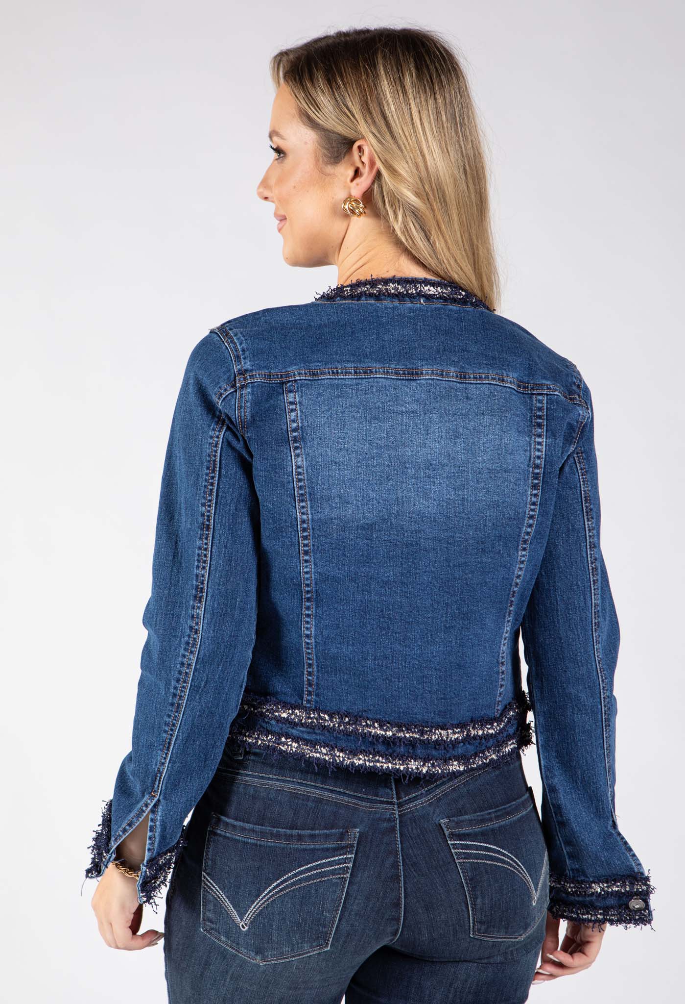 Pearl Trim Denim Jacket