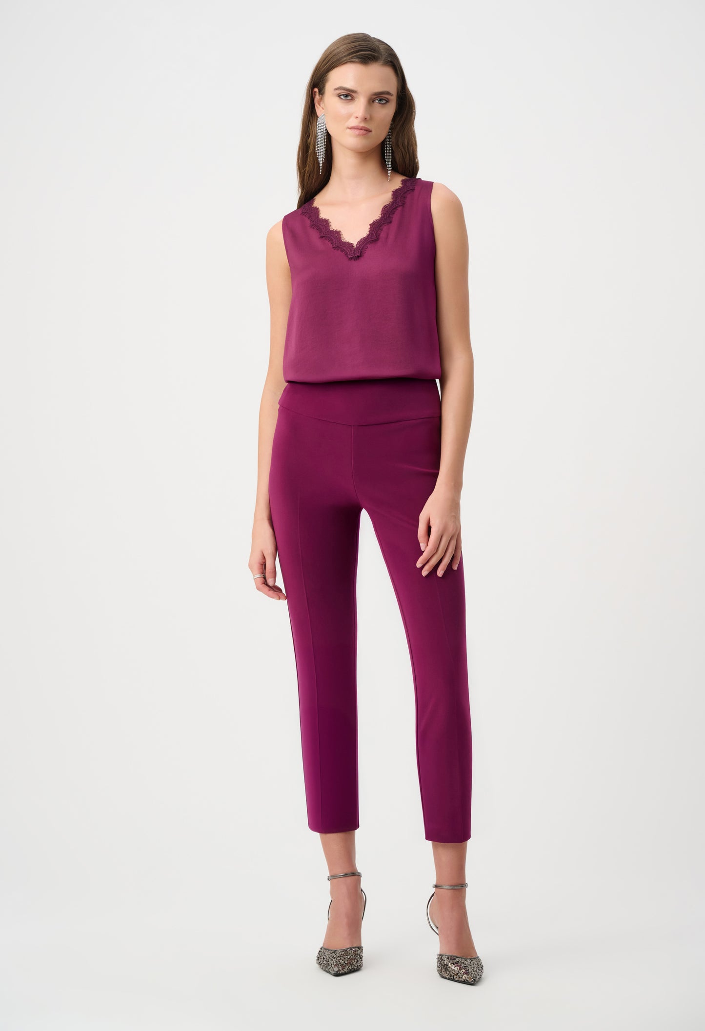 Lace Trim V-Neck Top