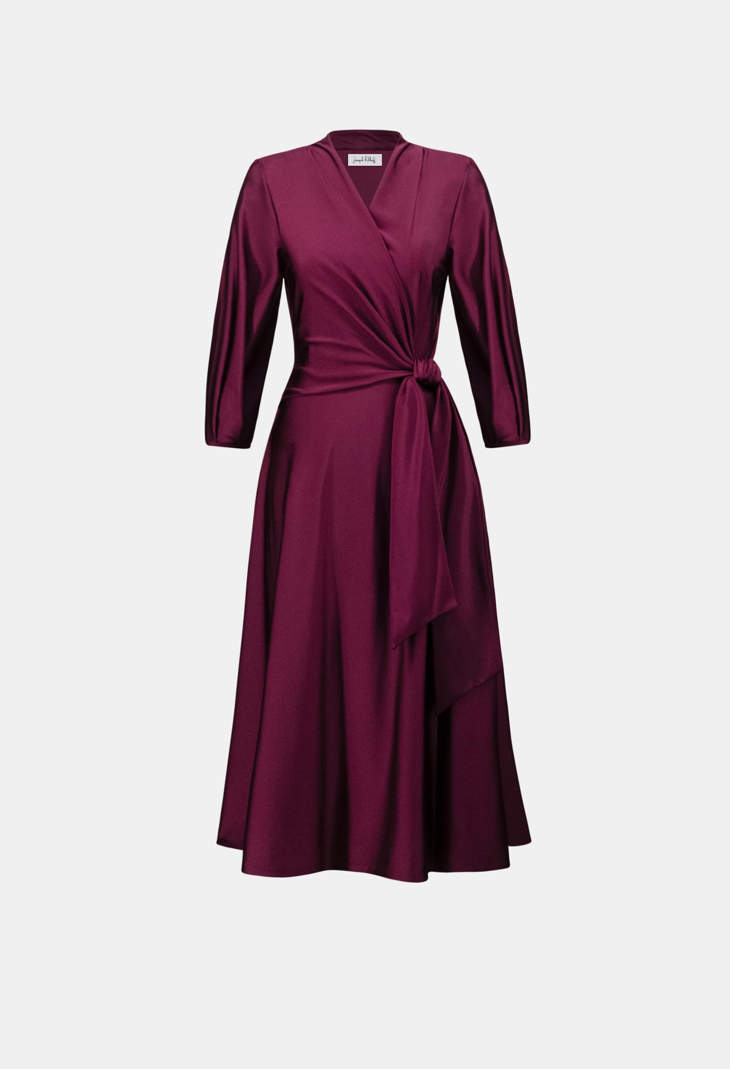 V-neck Belted Midi Dress