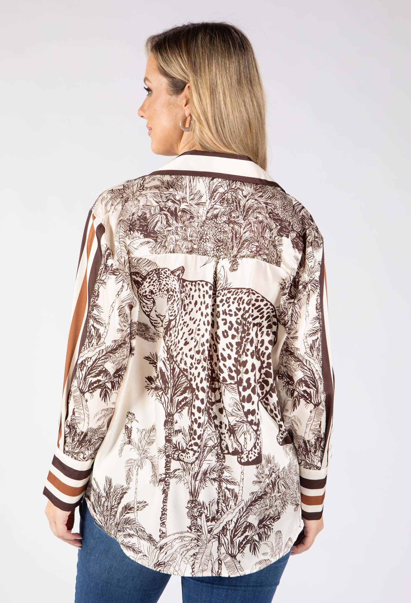 Satin Touch Animal Print Blouse