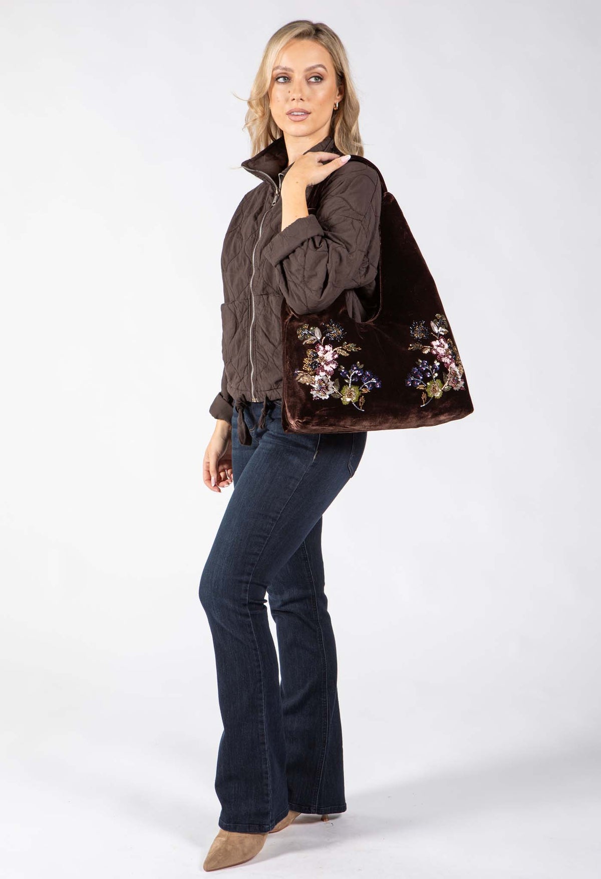 Velvet Sequin Tote Bag