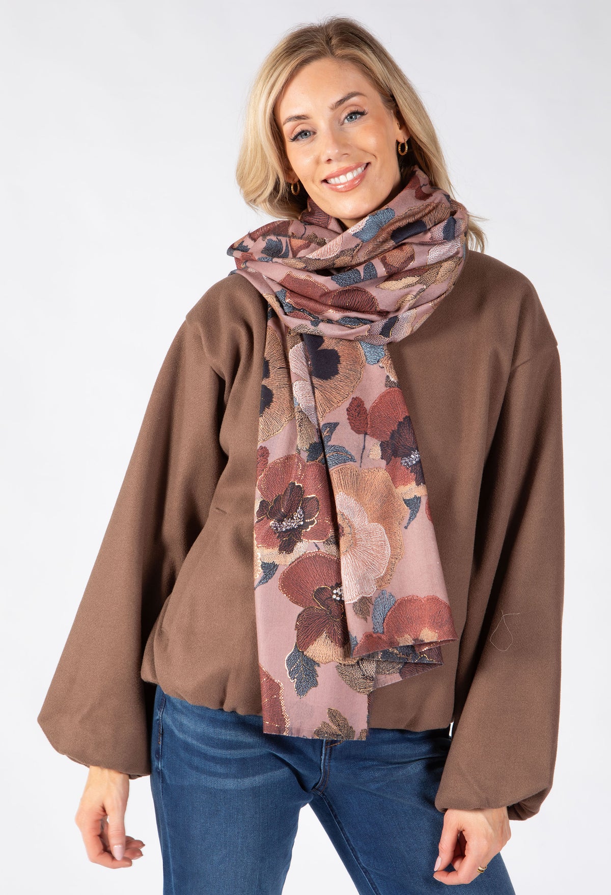 Fall Floral Print Scarf