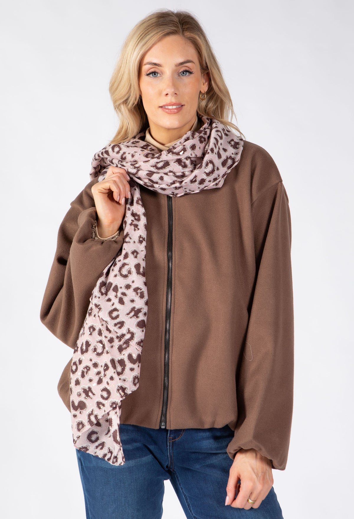 Chocolate Leopard Scarf