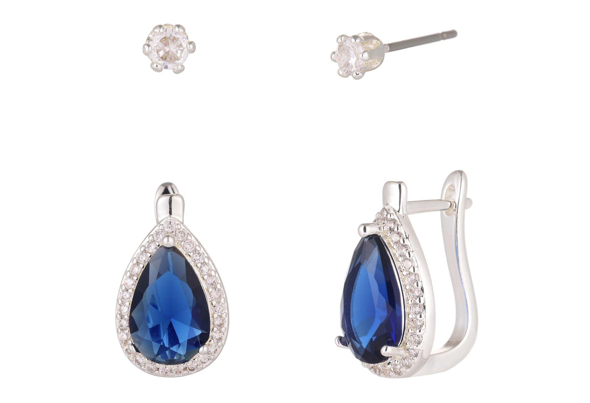 Blue Cubic Zirconia Set of Earrings