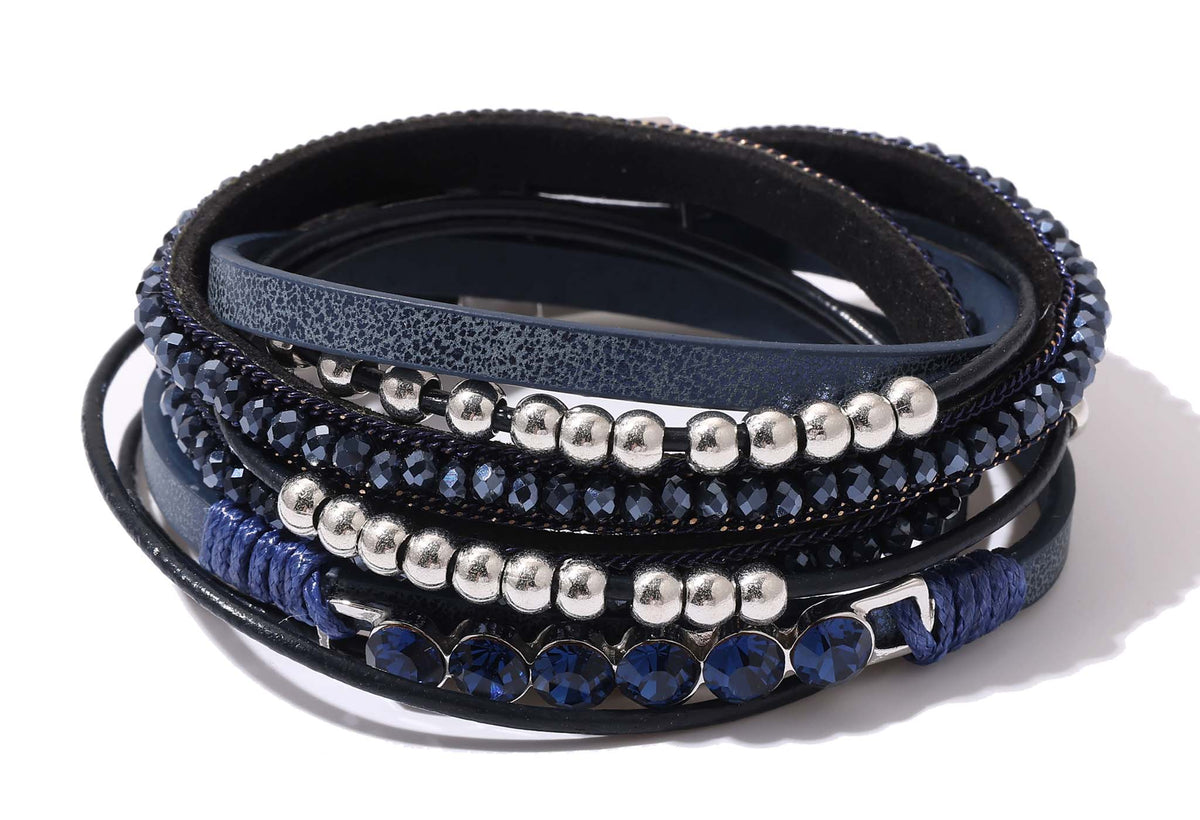 Leather & Diamante Bracelet