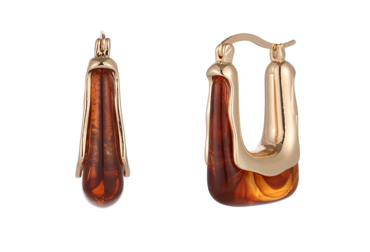 Tortoise Shell Hoop Earrings