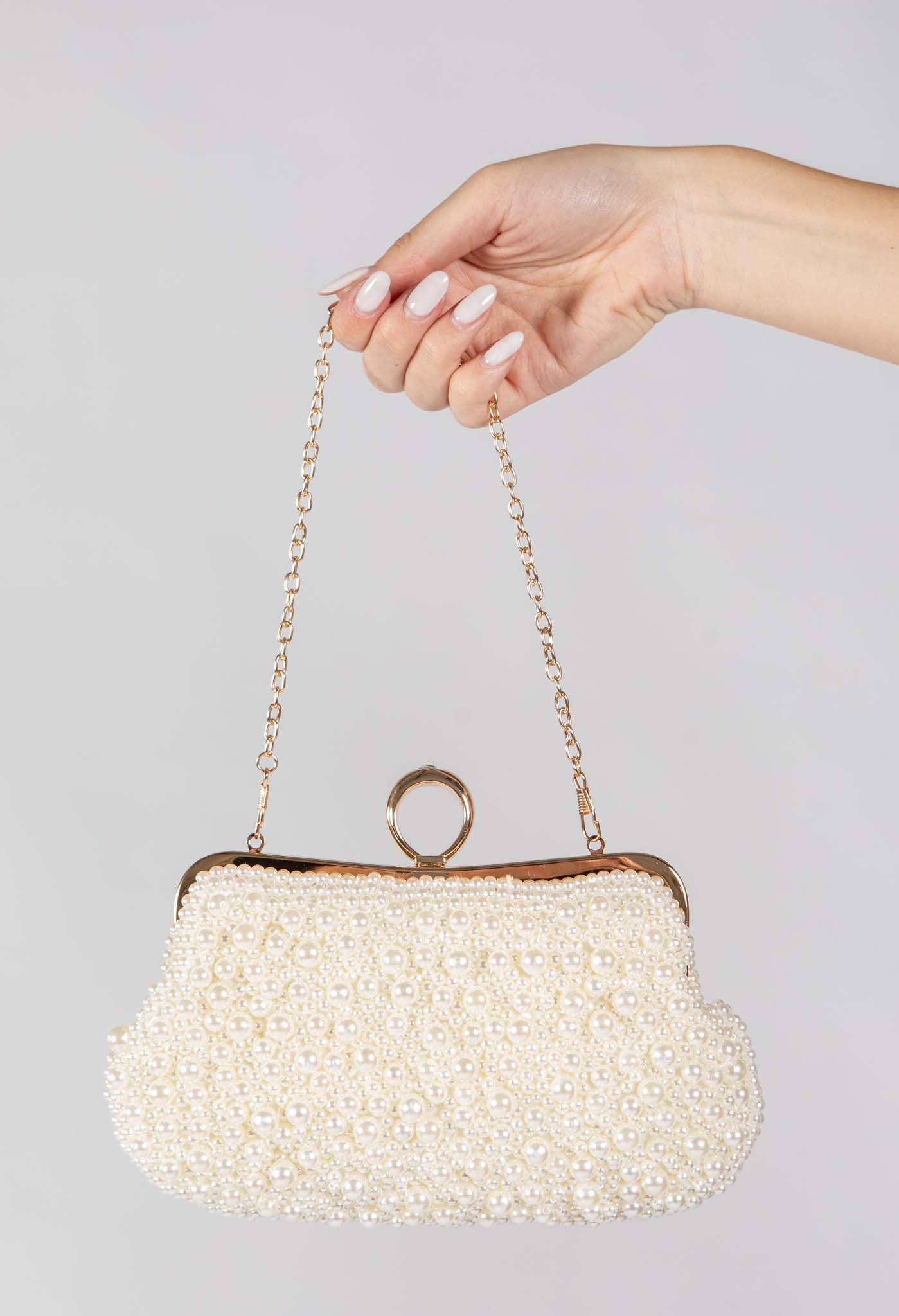 Pearl Ring Clutch Bag