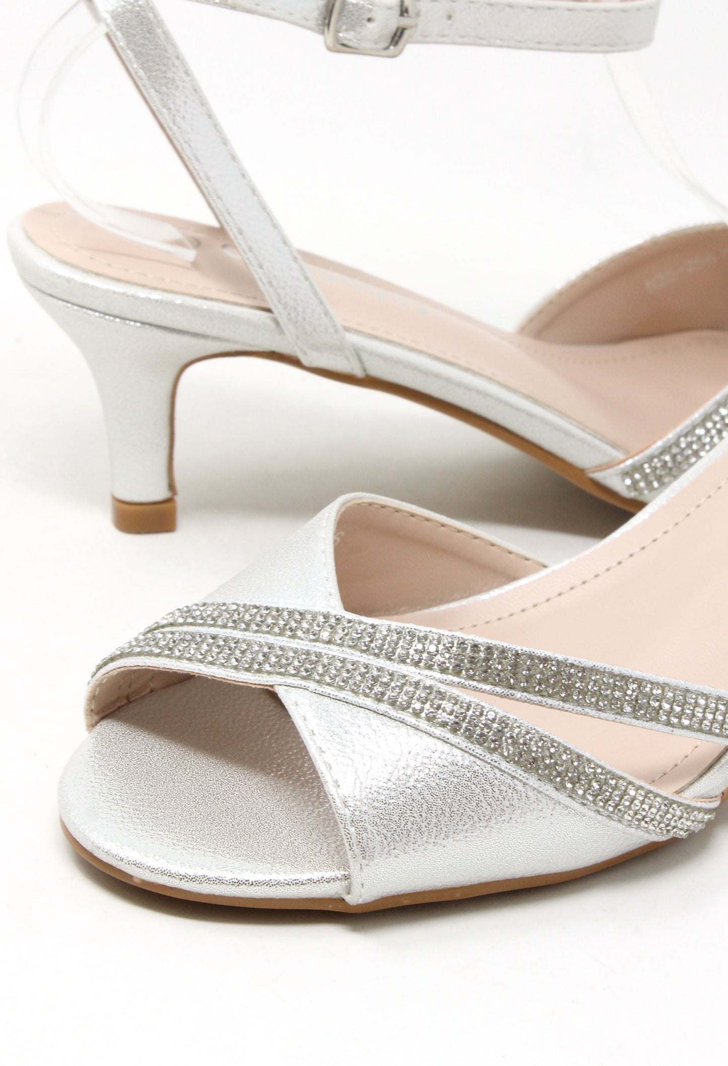 Diamante Cross Strap Heel