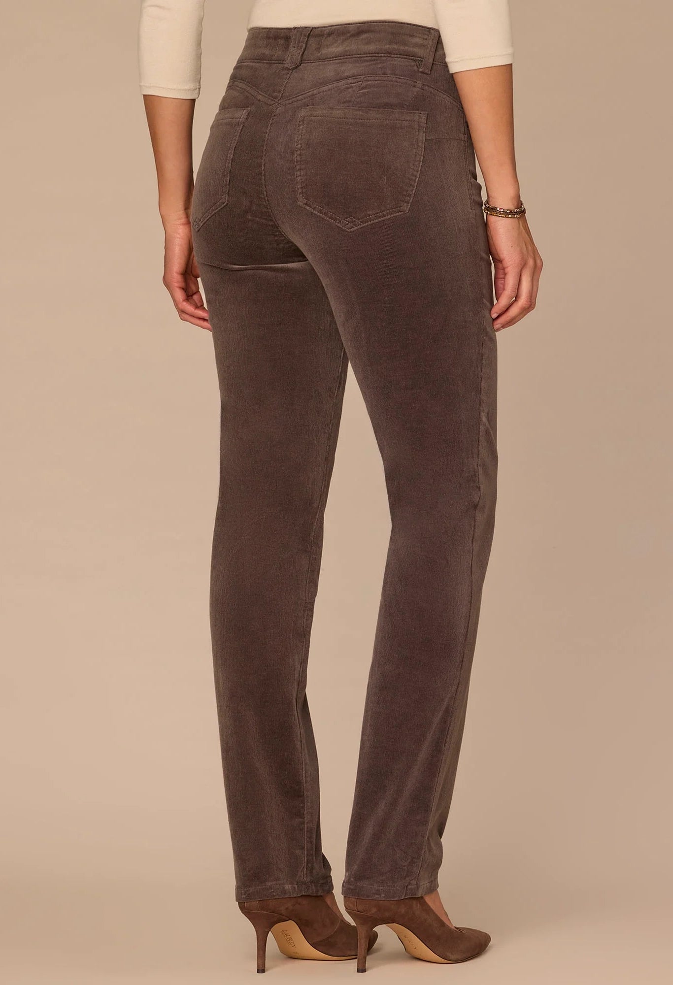 "Ab"solution® Mid-Rise Corduroy Straight Leg Trousers