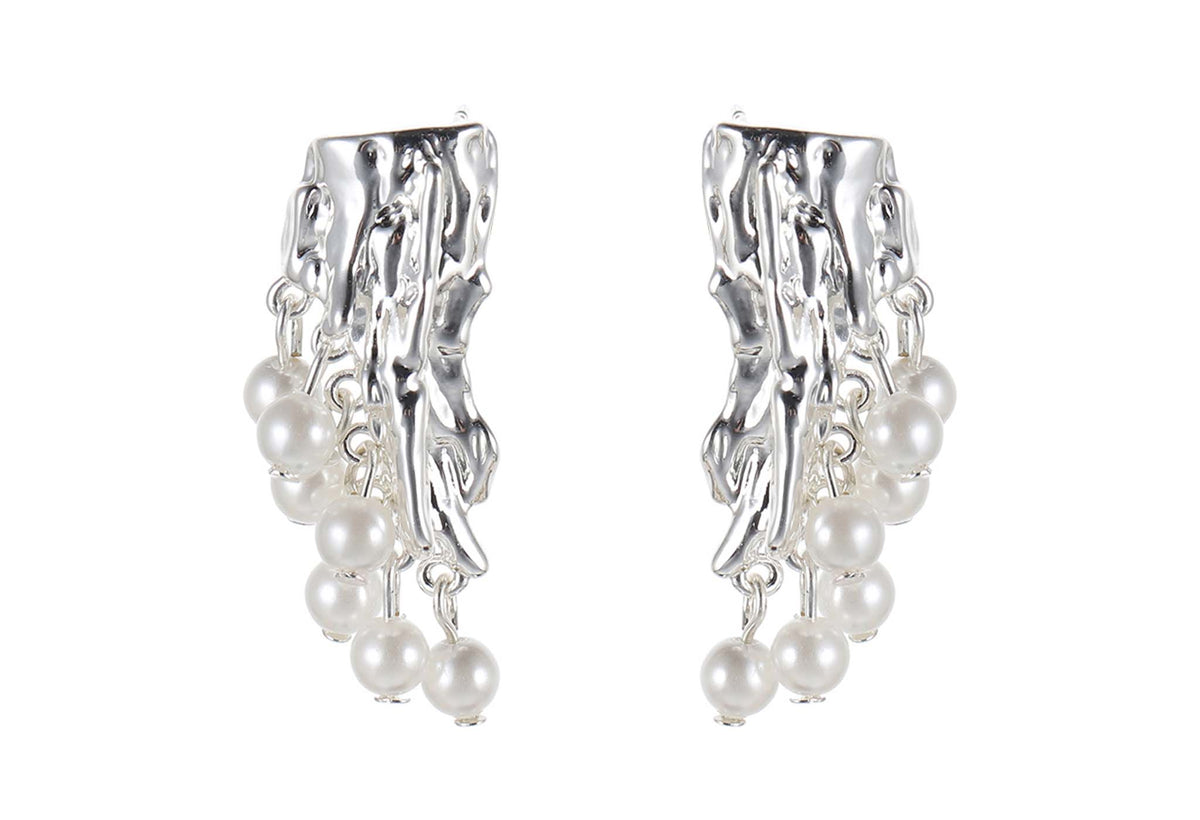 Pearl Detail Abstract Earrings