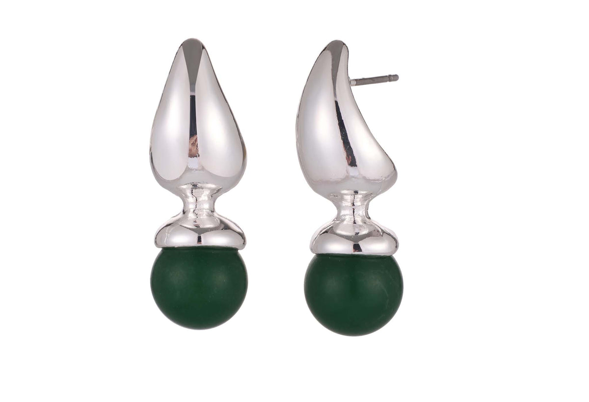 Emerald Accent Teardrop Earring