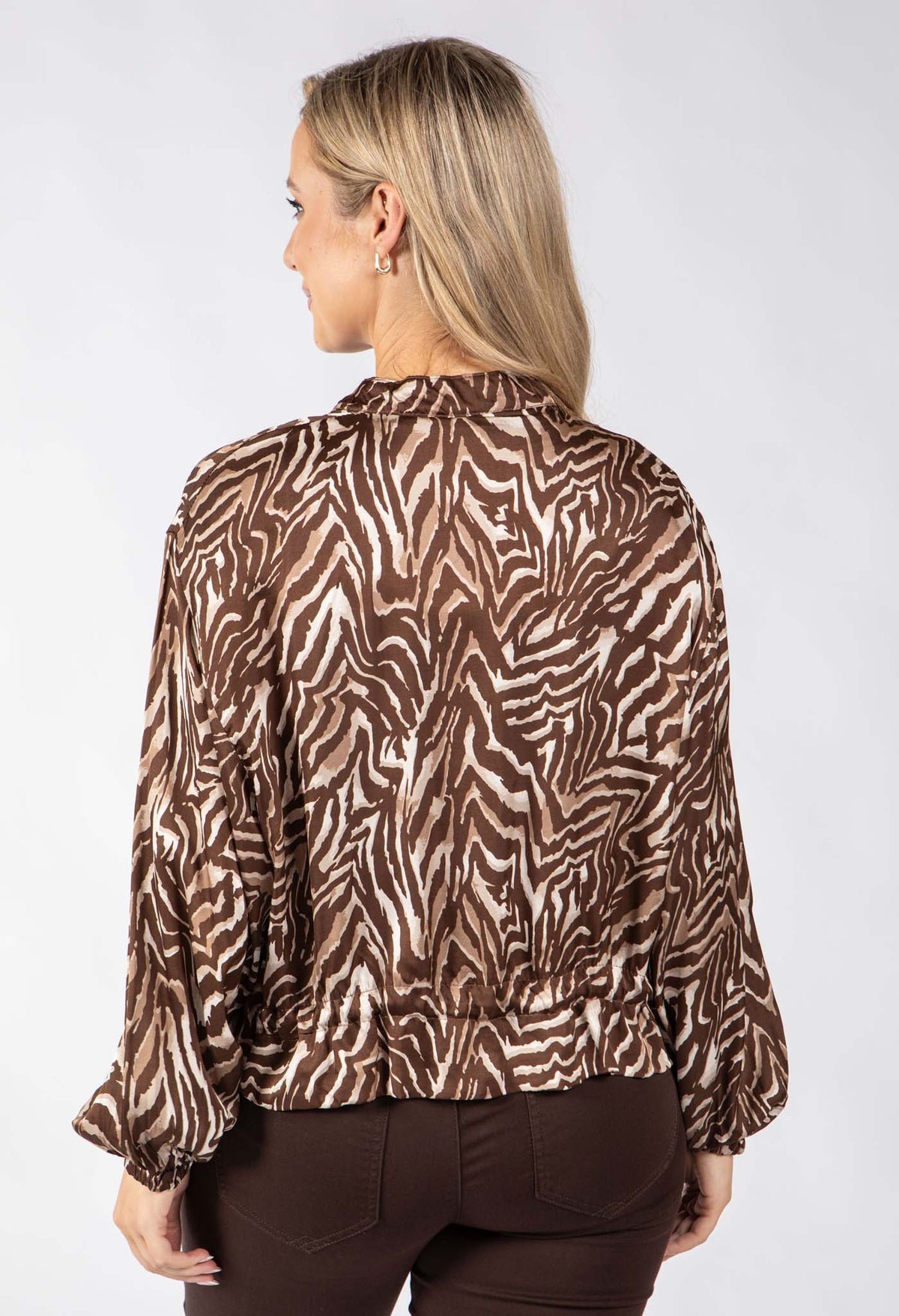 Zebra Print Tie Waist Jacket