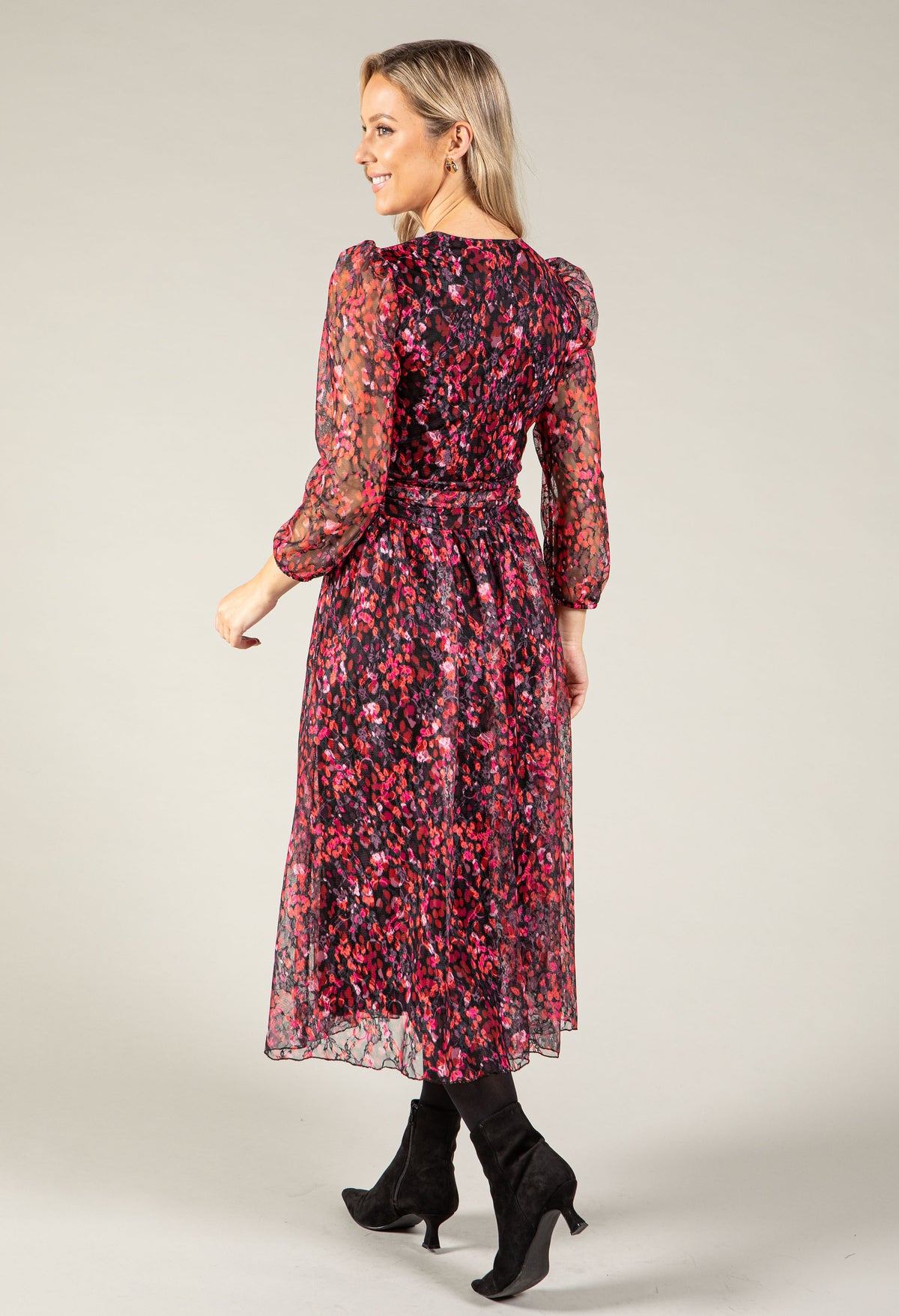 Abstract Print Wrap Dress