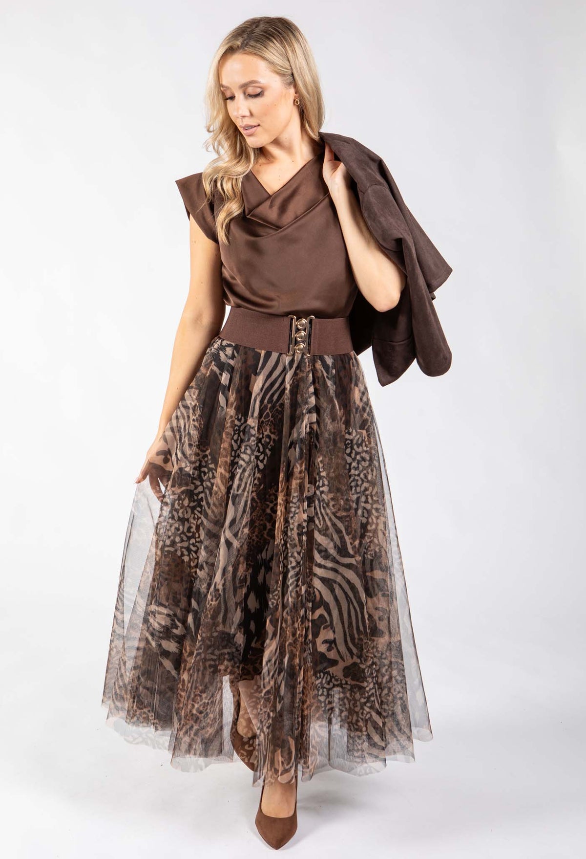 Animal Print Tulle Skirt