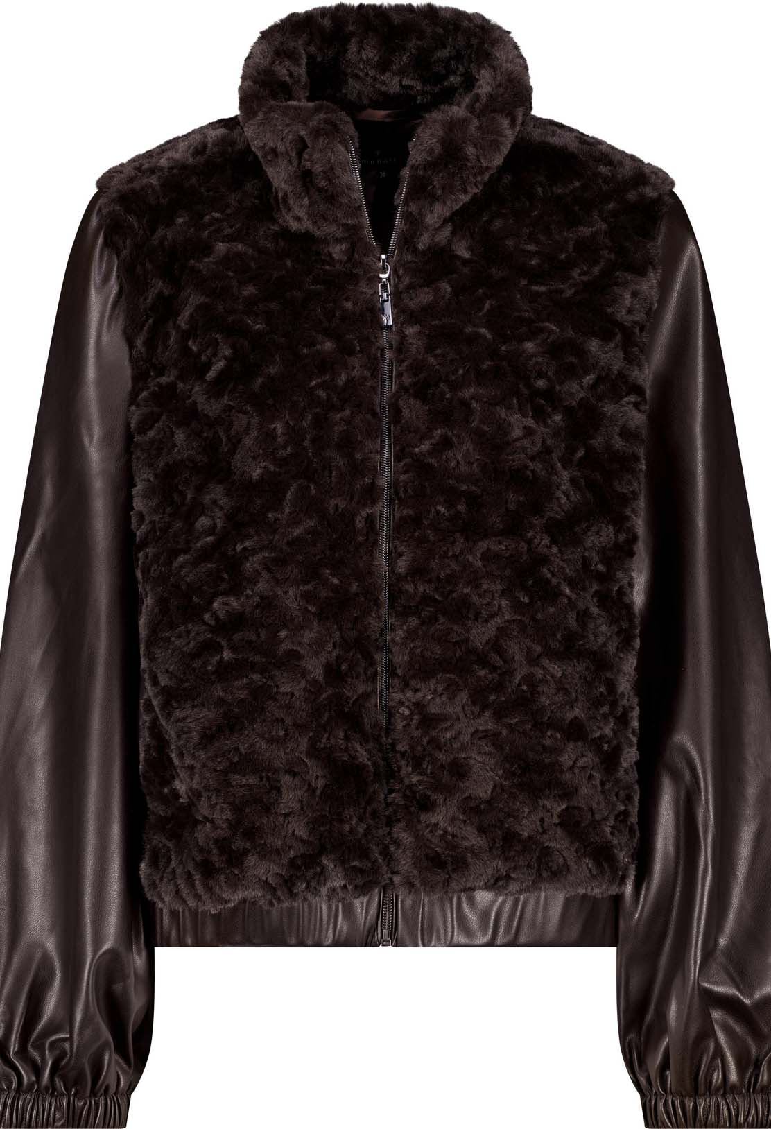 Faux Leather & Fur Jacket