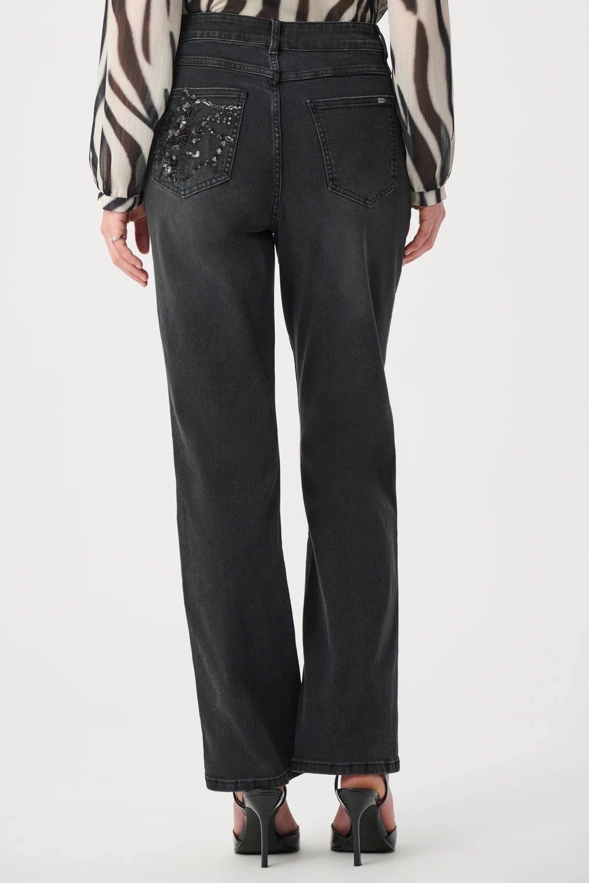 Sequin & Embroidered Bootcut Jeans