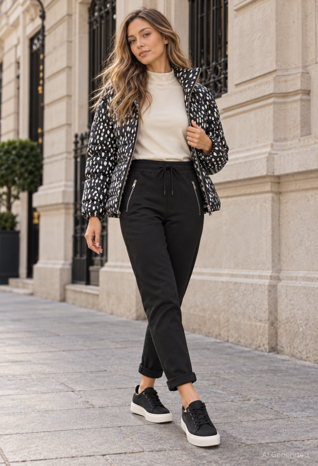 Sienna Luxe Silver Zip Joggers