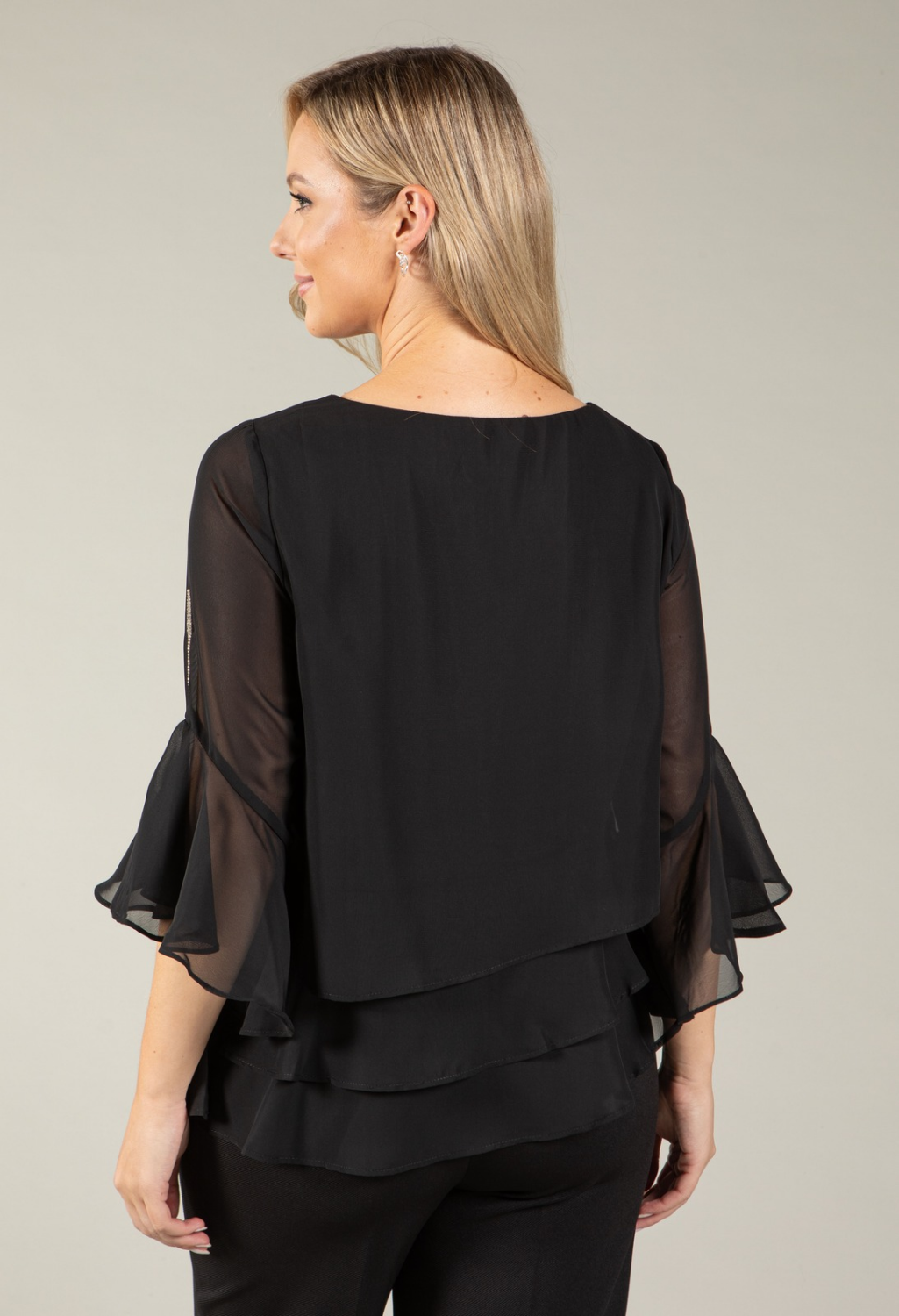 Diamante Trim Blouse, view 4 – Pamela Scott