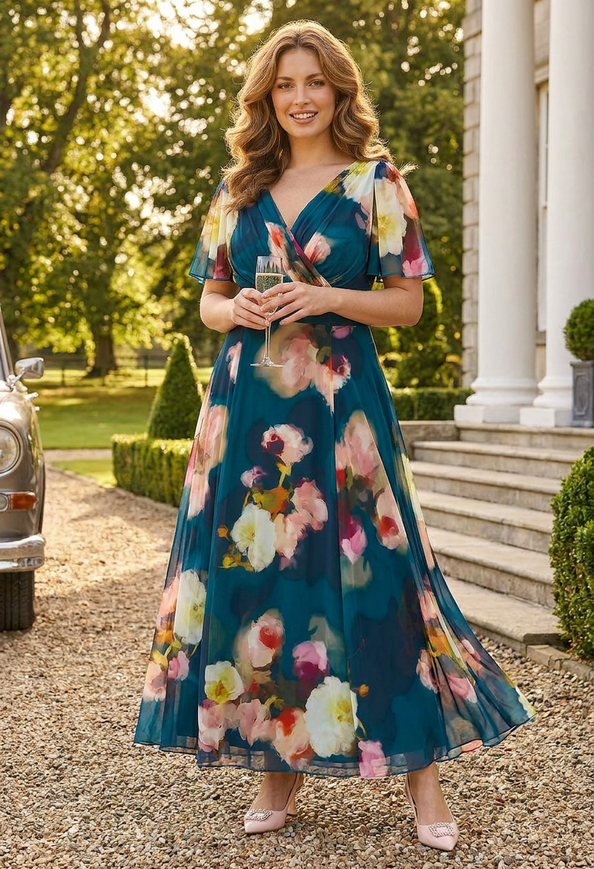 isabelle maxi dress Scarlett & Jo Women's Curvy Petite Isabelle Maxi Dress - Blue